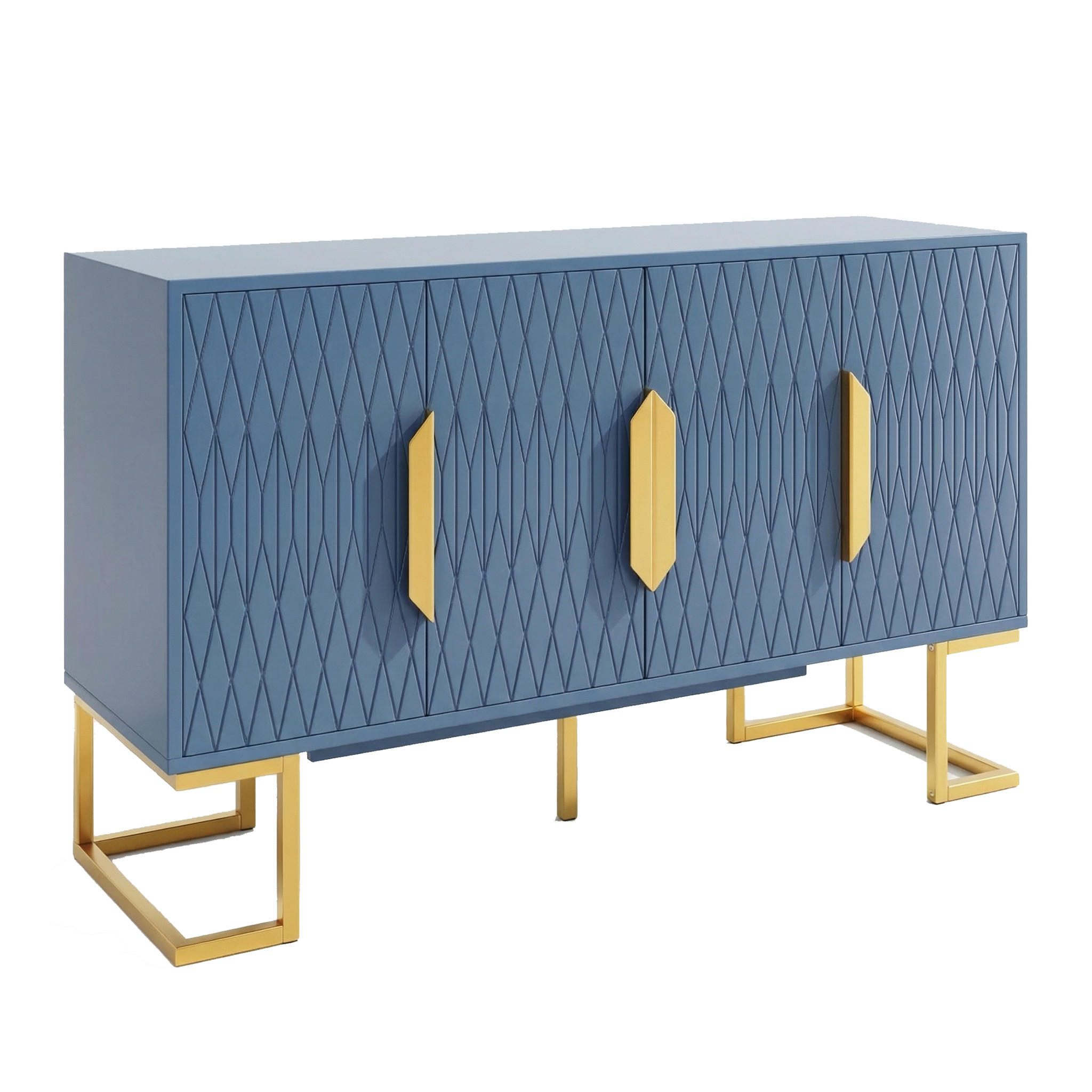 SIDEBOARD 140cm in Blau & Gold - Dunkelblau, Holzwerkstoff (140/80/40cm) - Urban Meuble