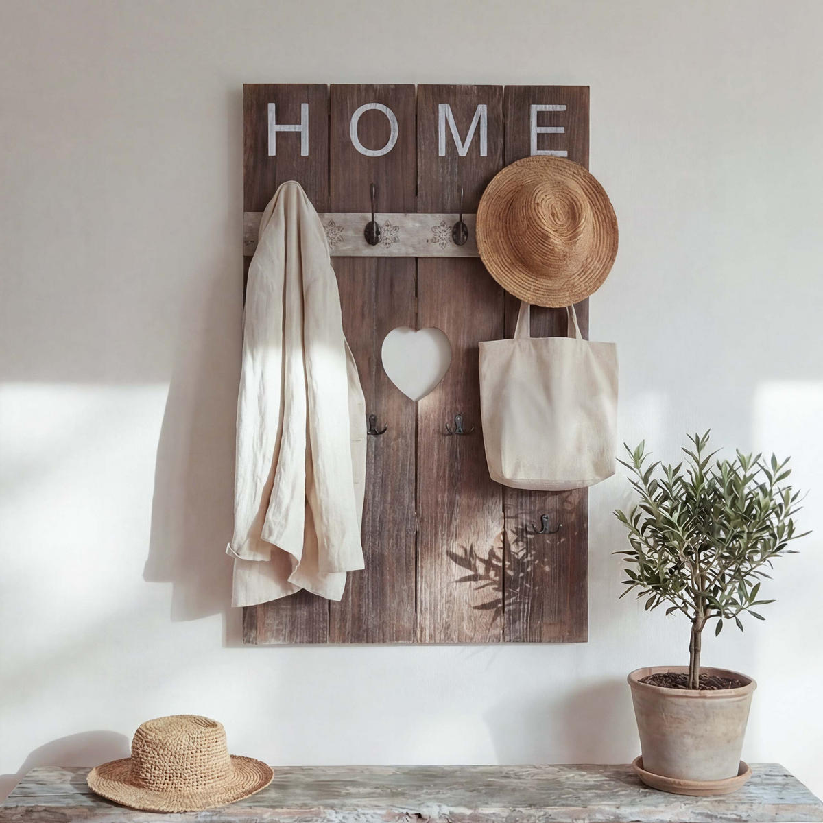 WANDGARDEROBE HOME SHABBY-LOOK Braun - Braun, Holz (60/91/8cm) - Jamb