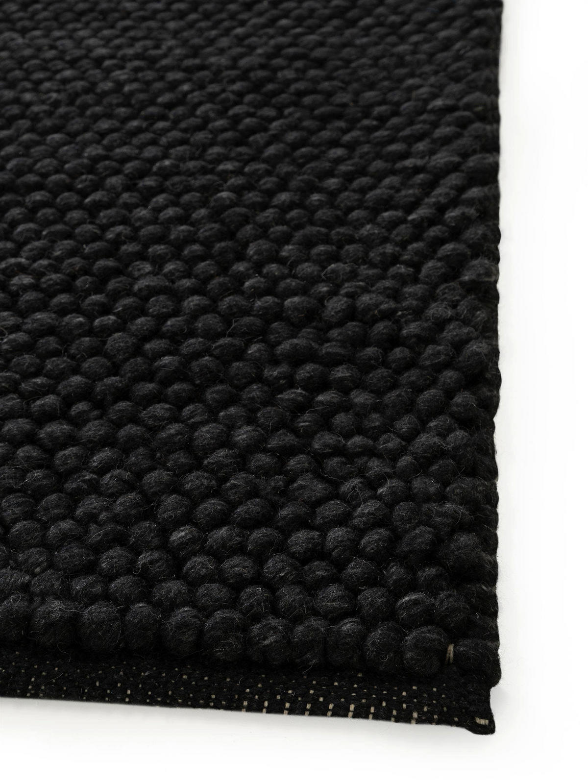WOLLTEPPICH Beads Anthrazit 80x150 cm - Anthrazit, Textil (80/150cm) - benuta Pure