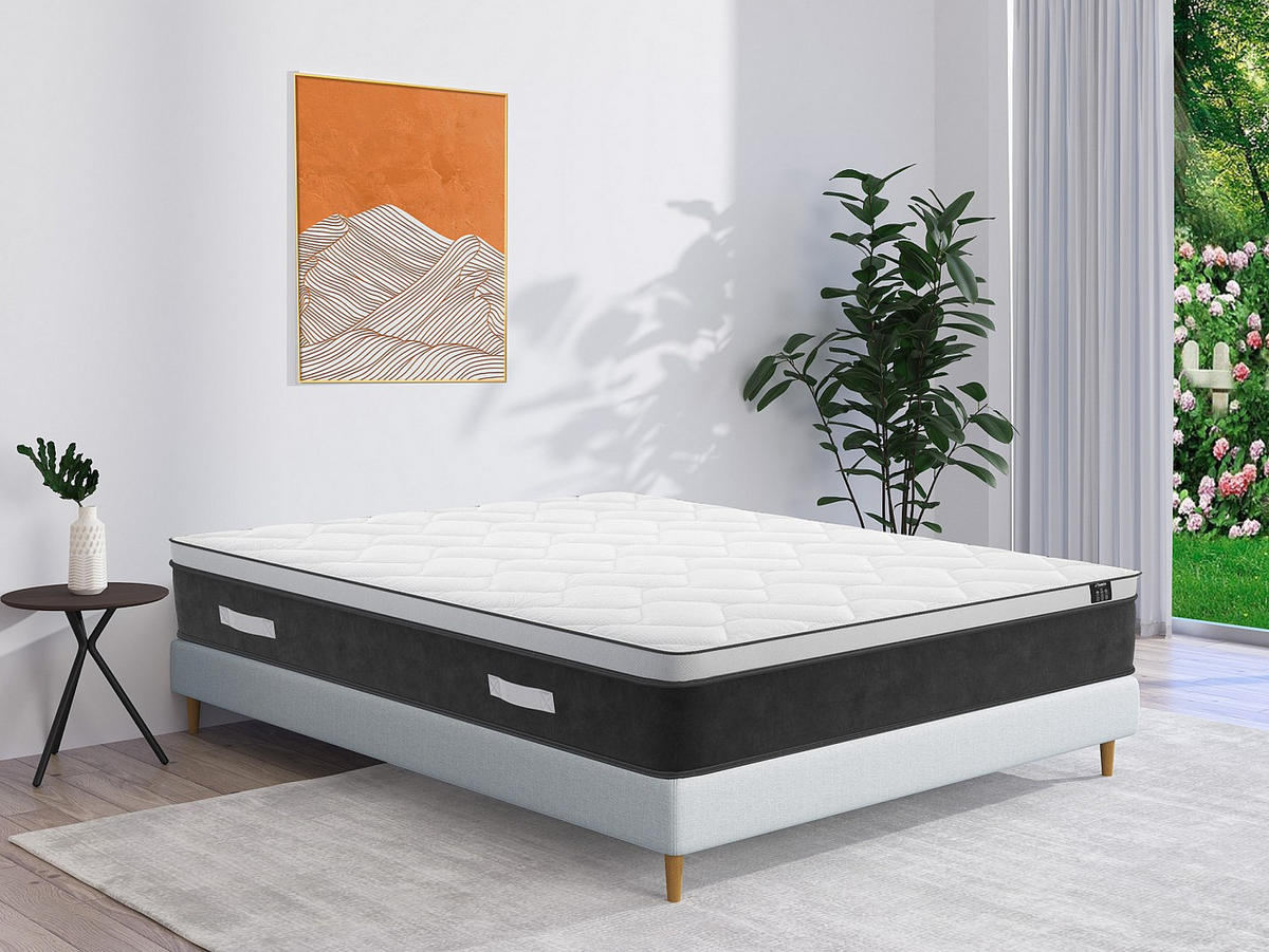 STANDARDMATRATZE - 2 Personen - Stoff - Weiß - - Weiß, Textil (200/200cm) - Vente-Unique