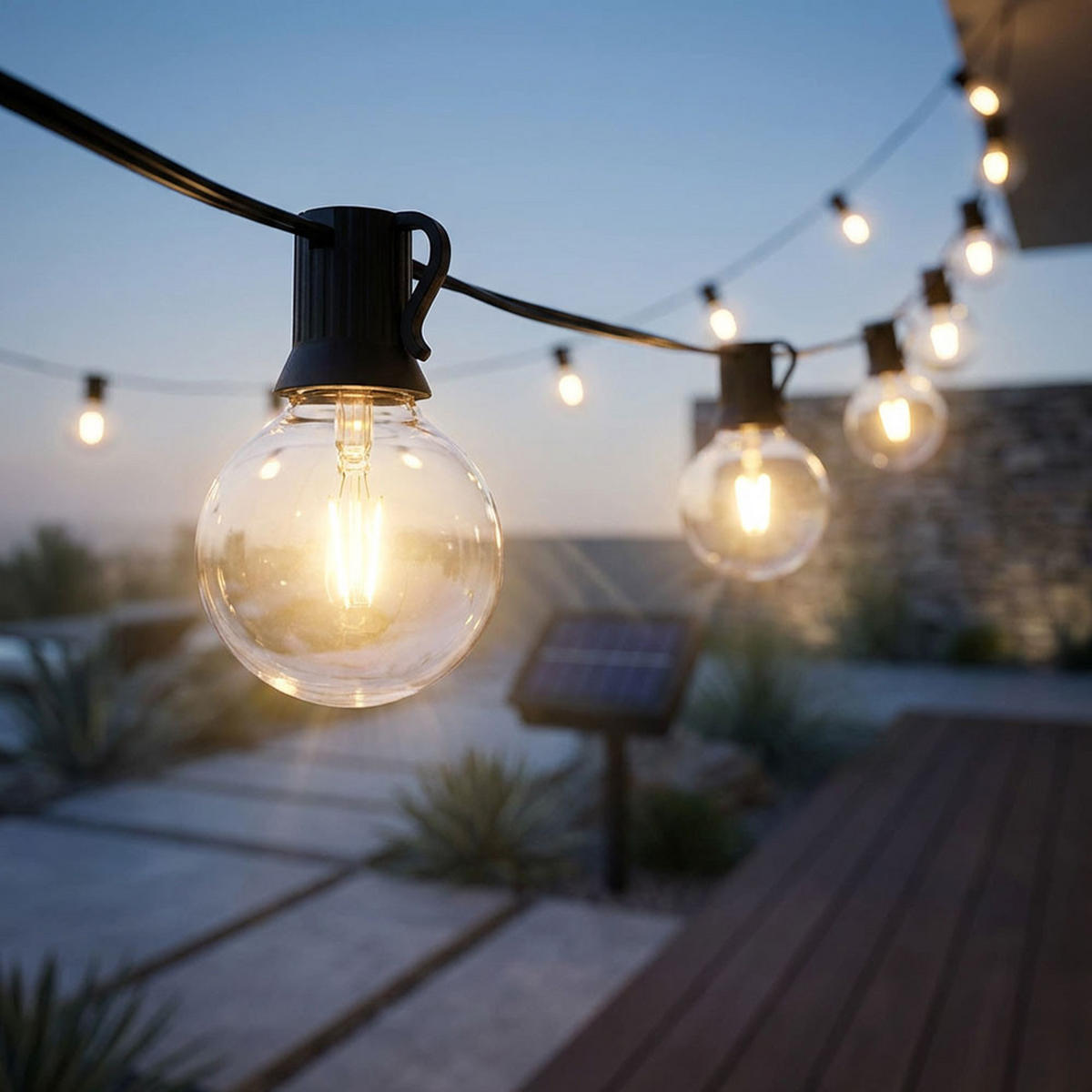 LED AUSSENLEUCHTE Solar Lichterkette Schwarz - Schwarz, Kunststoff (460/5/7.8cm)