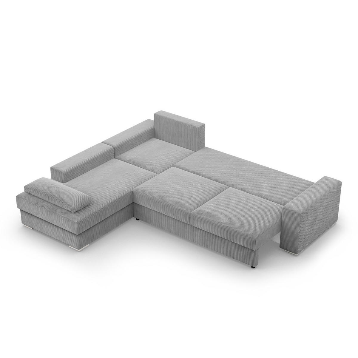 ECKSOFA MIT SCHLAFFUNKTION VELANO Grau - Grau, Textil (231/287cm) - Mebligo