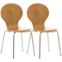 BESUCHERSTUHL 2er Set Holz eiche - Eichefarben, Holz/Metall (43/86/45cm) - CLP