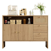 SIDEBOARD 105/40/76 cm natur aus Spanplatte mit Rattanfronten - Naturfarben, Holzwerkstoff (105/76/40cm) - OKWISH