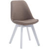 STUHL Stoff taupe - Taupe/Weiß, Holz/Textil (48/84/55cm) - CLP
