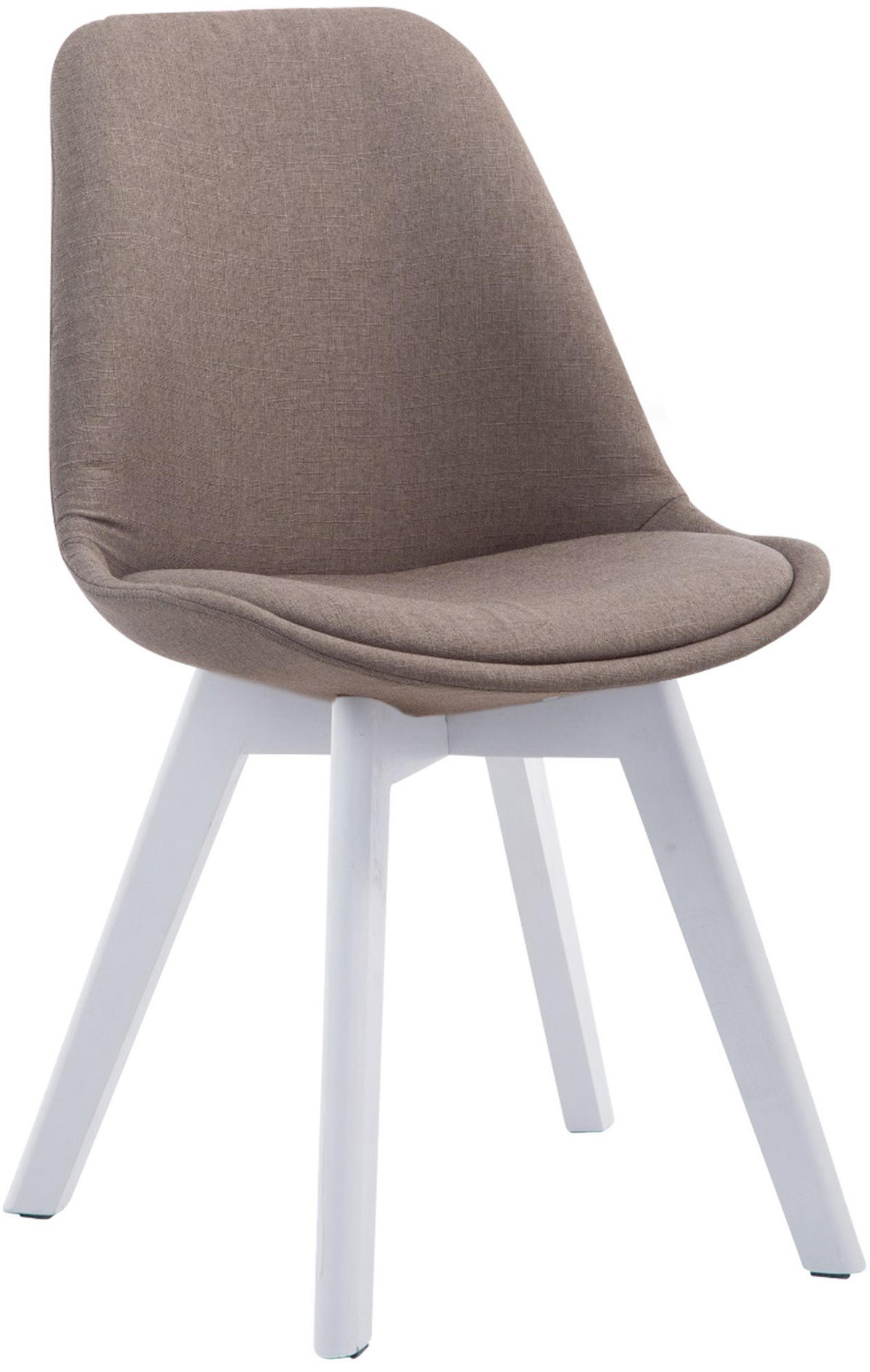 STUHL Stoff taupe - Taupe/Weiß, Holz/Textil (48/84/55cm) - CLP