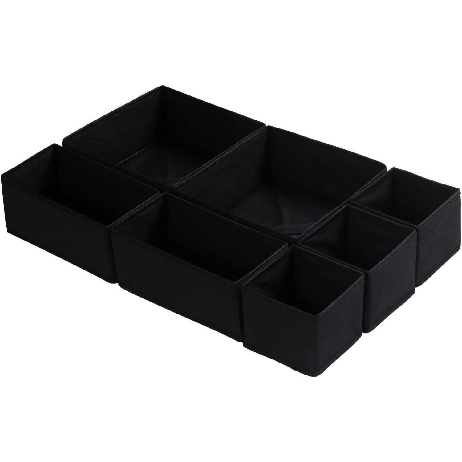 SCHUBLADEN Organizer 7er Set Schwarz - Schwarz, Textil (28/12/28cm)