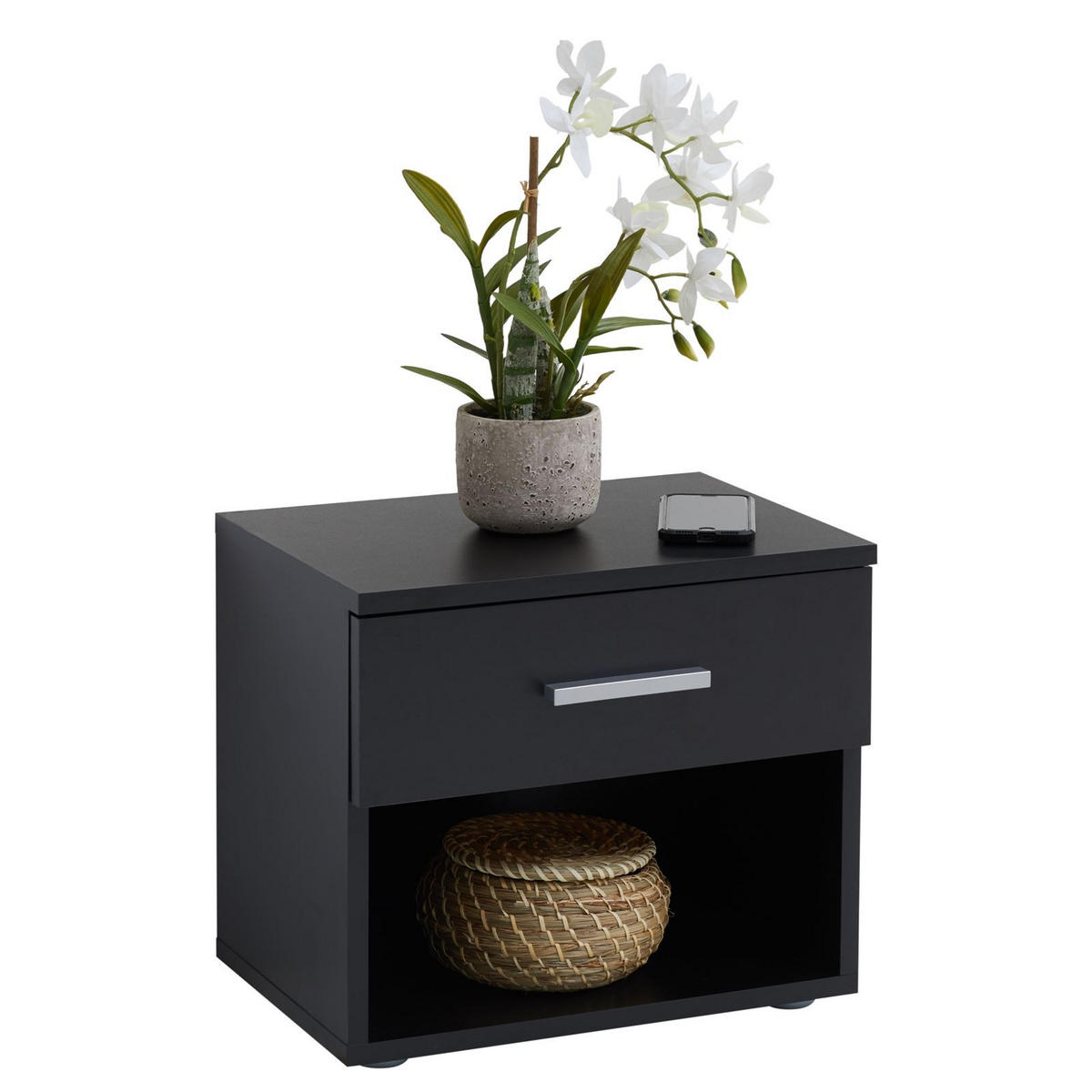 NACHTTISCH MARY 2ER-SET - Schwarz, Holzwerkstoff (42/38/30cm) - CARO-Möbel