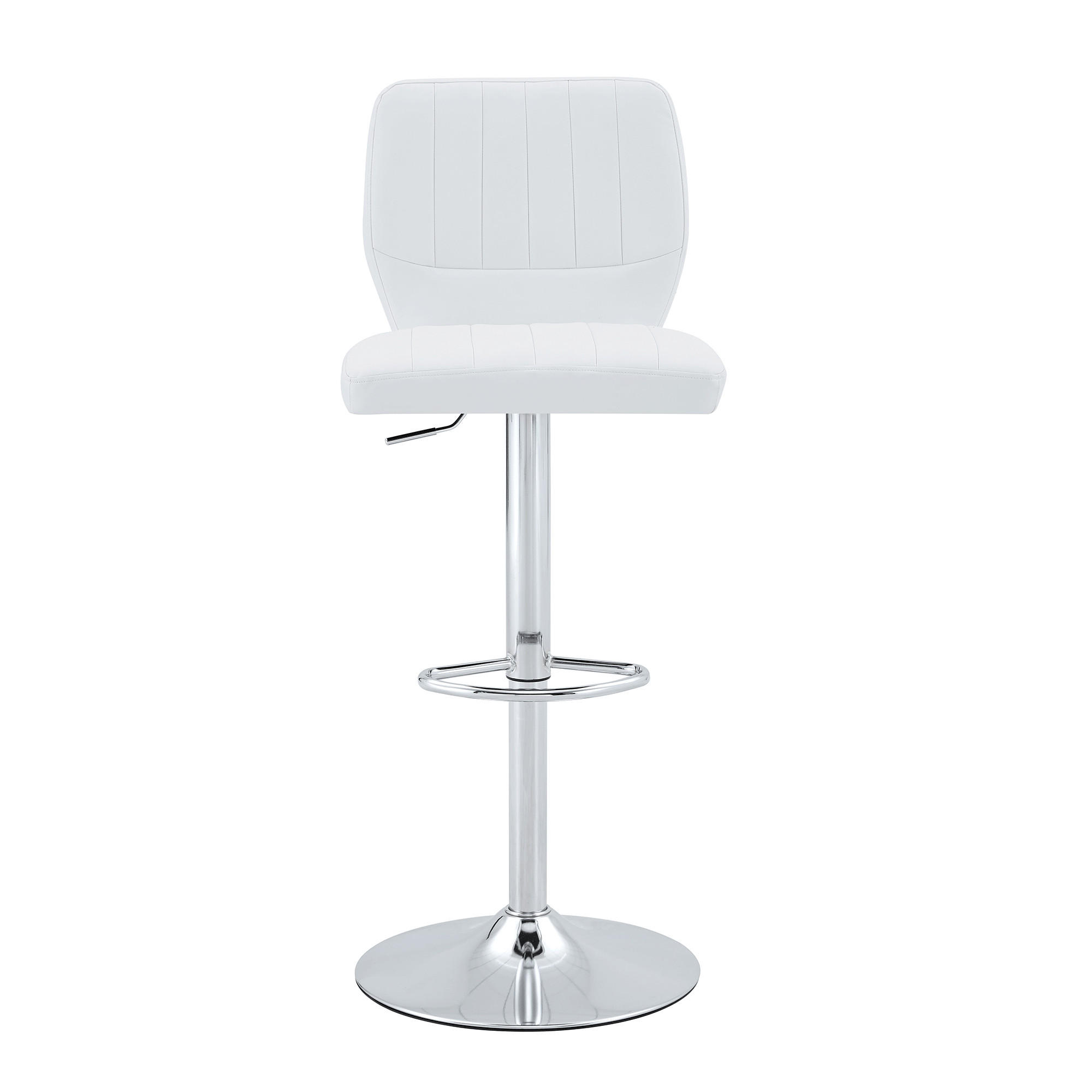 BARHOCKER Weiß 2er-Set Höhenverstellbar Drehbar 360° mit Rückenlehne & Fußstütze - Weiß, Metall (52/93/45cm) - PANGIVO