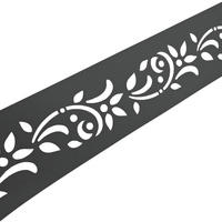 SICHTSCHUTZSTREIFEN PREMIUM Dekor Floral1 Sichtschutz Anthrazit 2,55m - Anthrazit, Kunststoff (255/19cm) - ZAUN|ZU