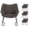 SESSEL Aliano - 4er Set - dunkelgrau - Dunkelgrau/Schwarz, Textil/Metall (67/76/73cm) - bene living