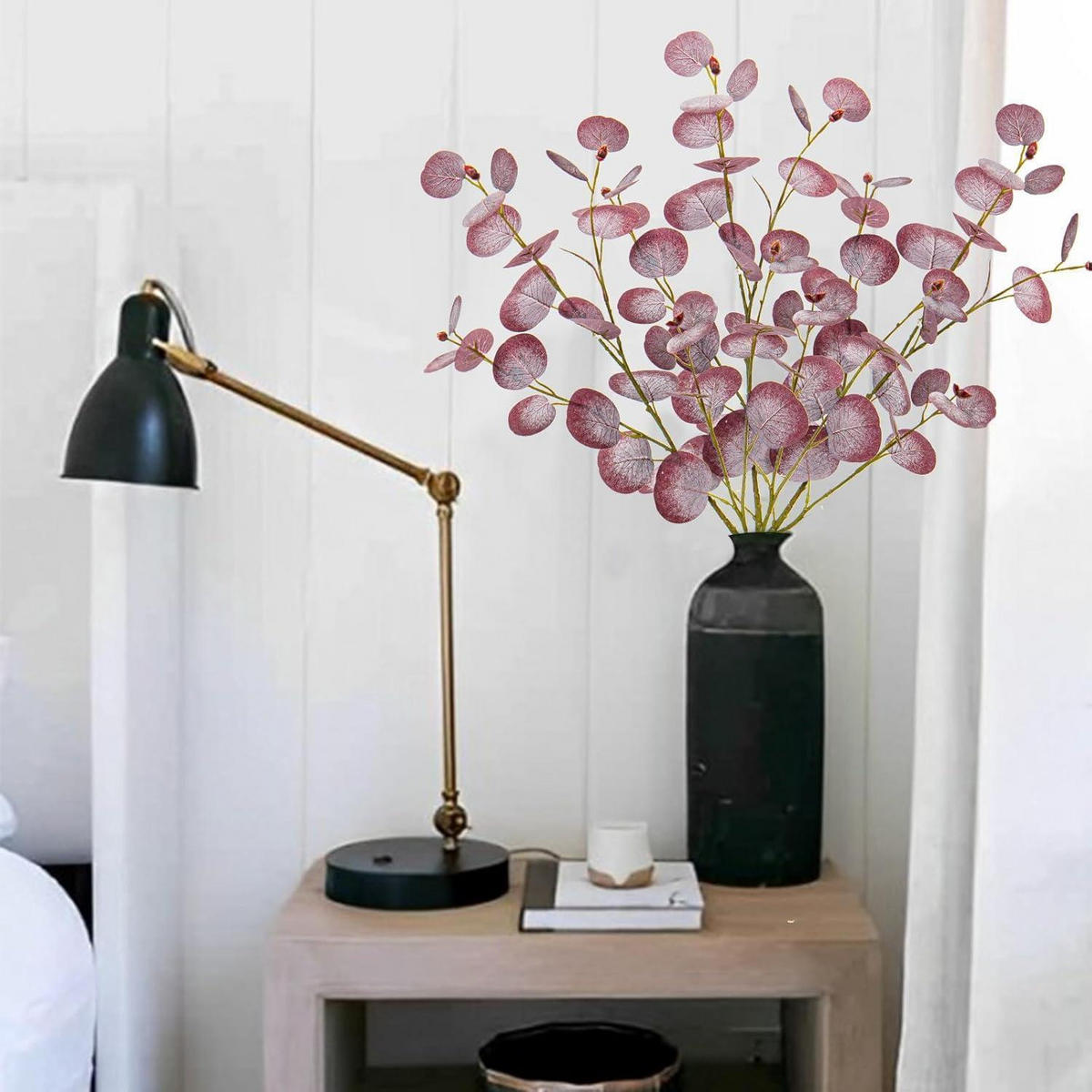 KUNSTPFLANZE Eukalyptuszweig 3er Set 81 cm Magenta - Pink, Kunststoff (81cm)