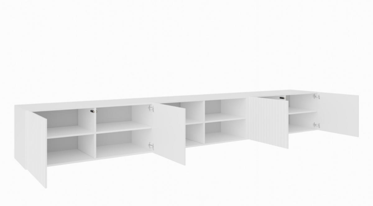 TV-SCHRANK Weiß RIO Offene Mit Regalen 300 cm - Weiß, Holzwerkstoff (300/41/40cm) - Sepro Meble