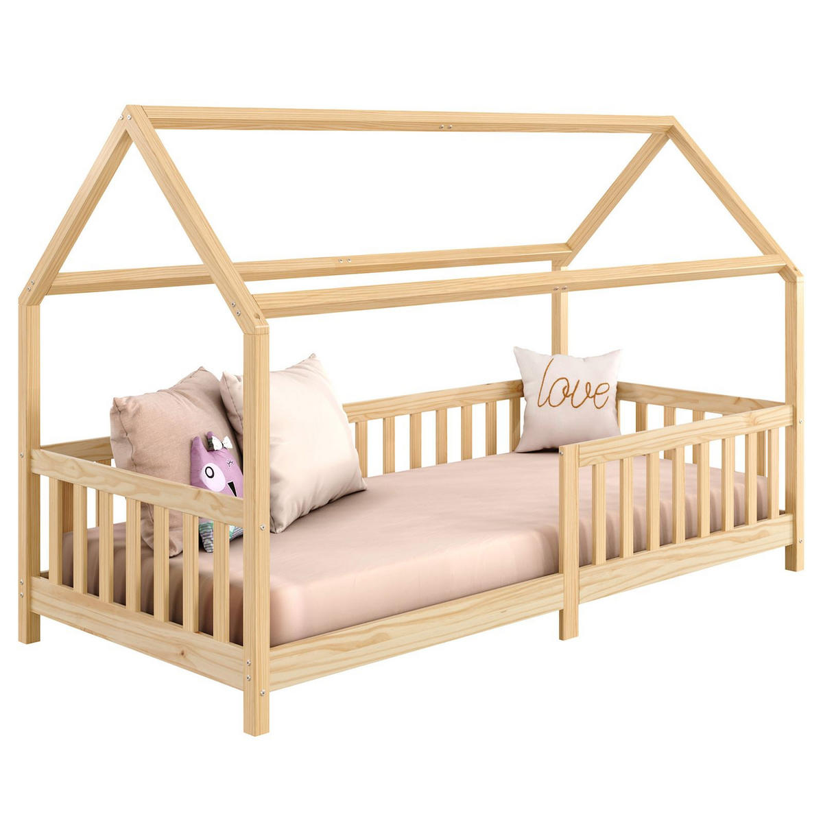 HAUSBETT NINA 90X200 CM - Naturfarben, Holz (96/135/206cm) - IDIMEX