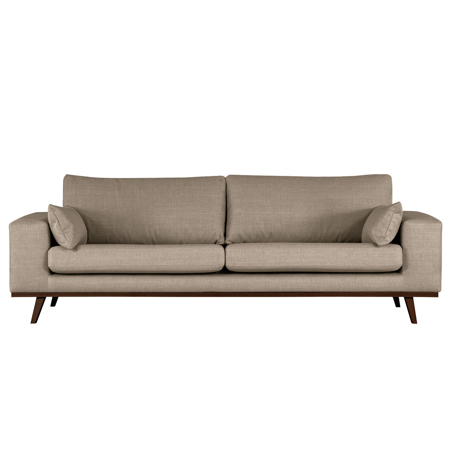 3-SITZER SOFA - Taupe/Buchefarben, Textil (237/81/88cm) - home24