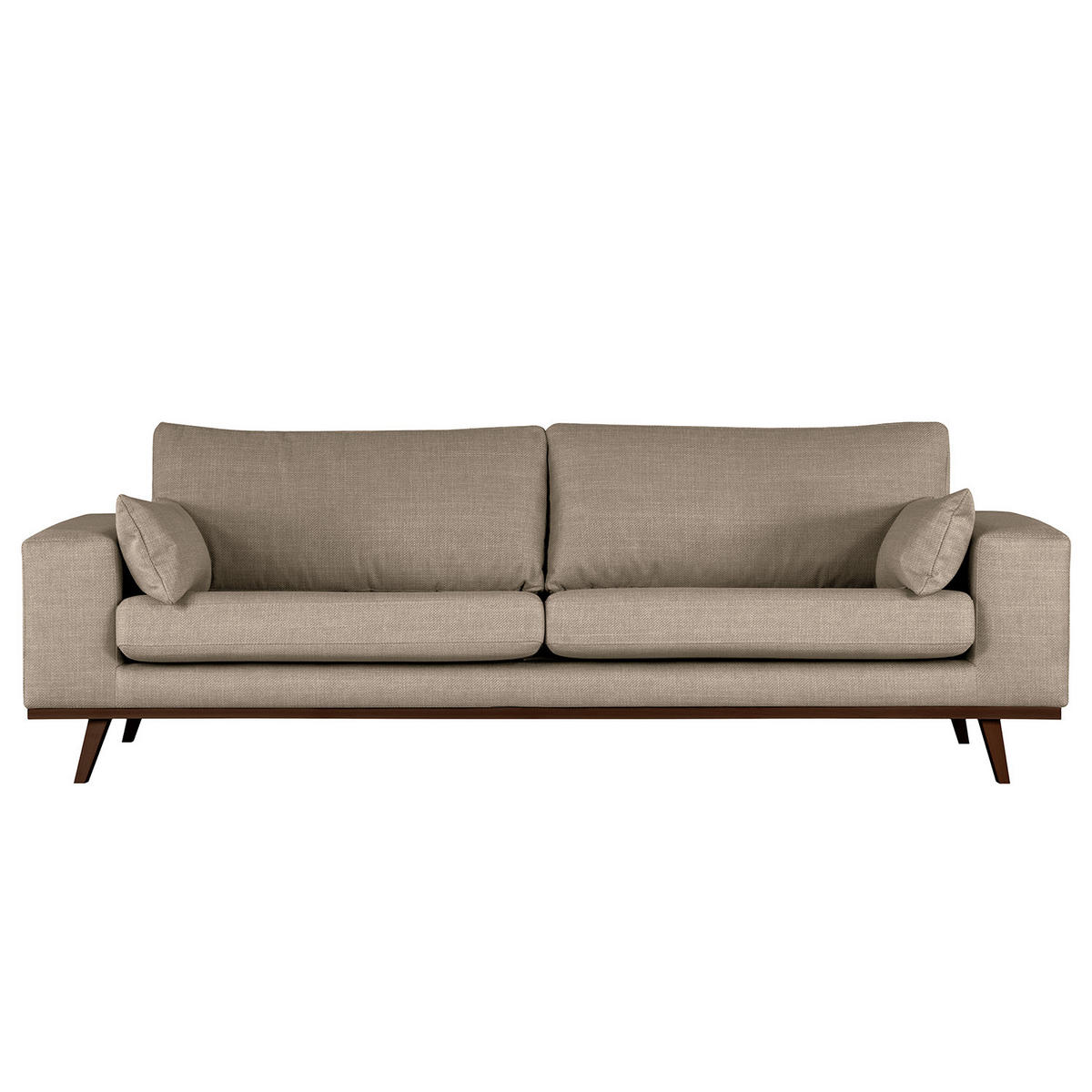 3-SITZER SOFA - Taupe/Buchefarben, Textil (237/81/88cm) - home24