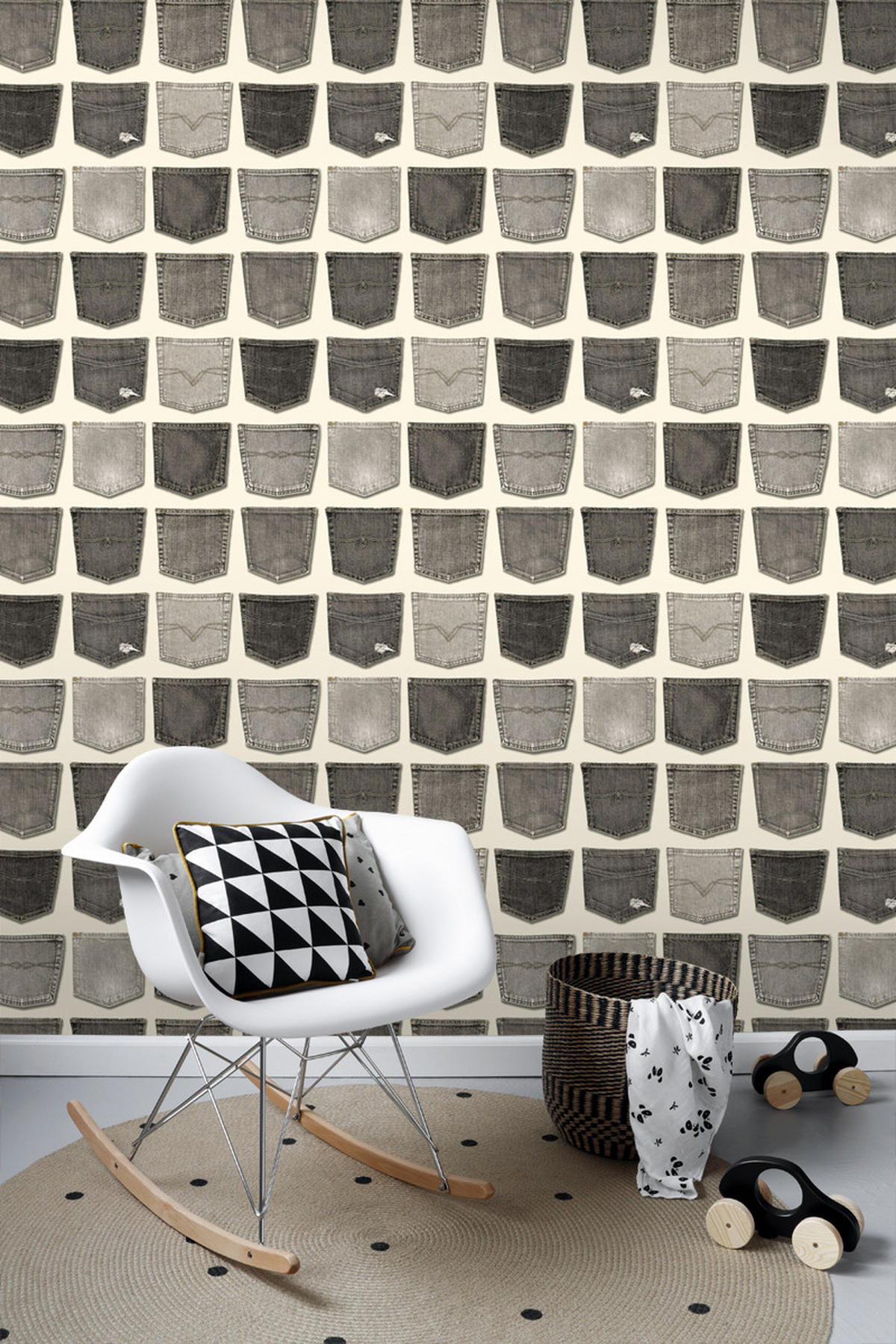 TAPETE Jeanstaschen 53 cm x 10.05 m - Beige, Papier (53/1000cm) - ESTAhome