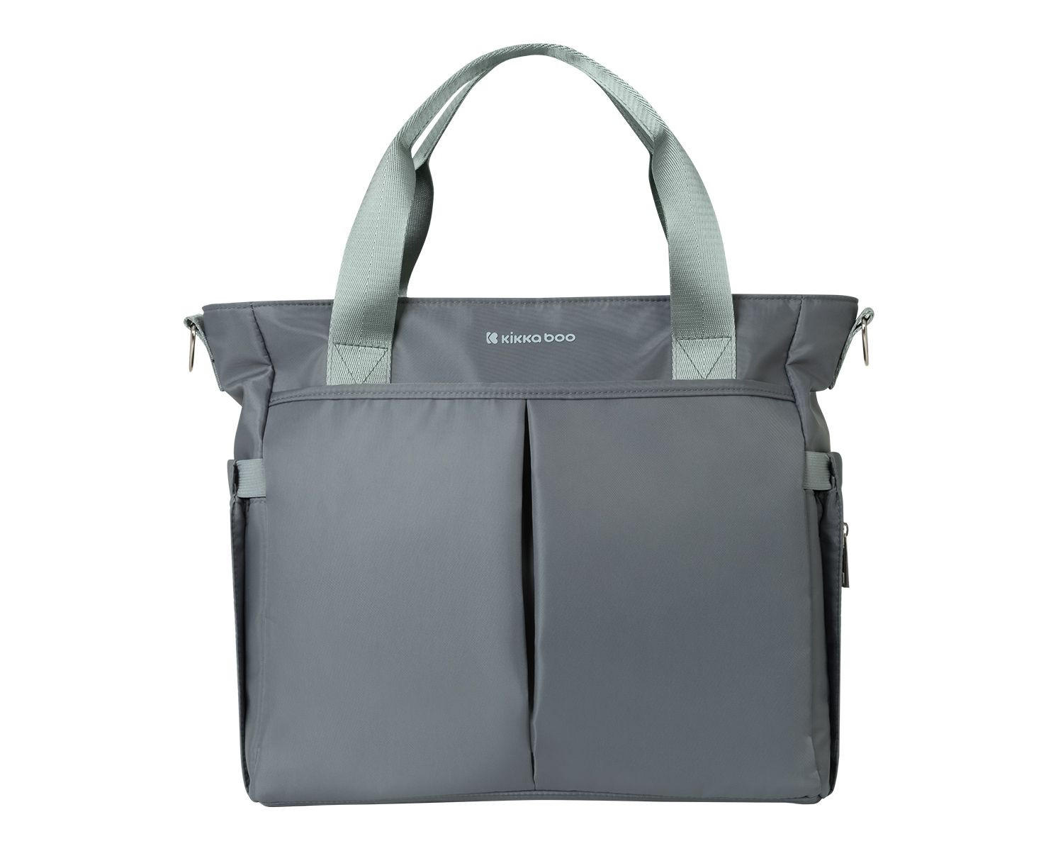 WICKELTASCHE Brielle grau wasserfest, Kinderwagenclips, Wickelunterlage, Reißverschluss - Grau, Textil (5/30/40cm) - Kikka boo
