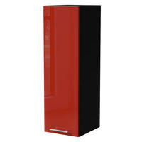 HÄNGESCHRANK Brerra W4/30 Schwarz / RAL 3002 karminrot Hochglanz 30 / 32,5 / 96cm - Rot/Schwarz, Holz/Holzwerkstoff (30/96/32.5cm) - Feldmann-Wohnen