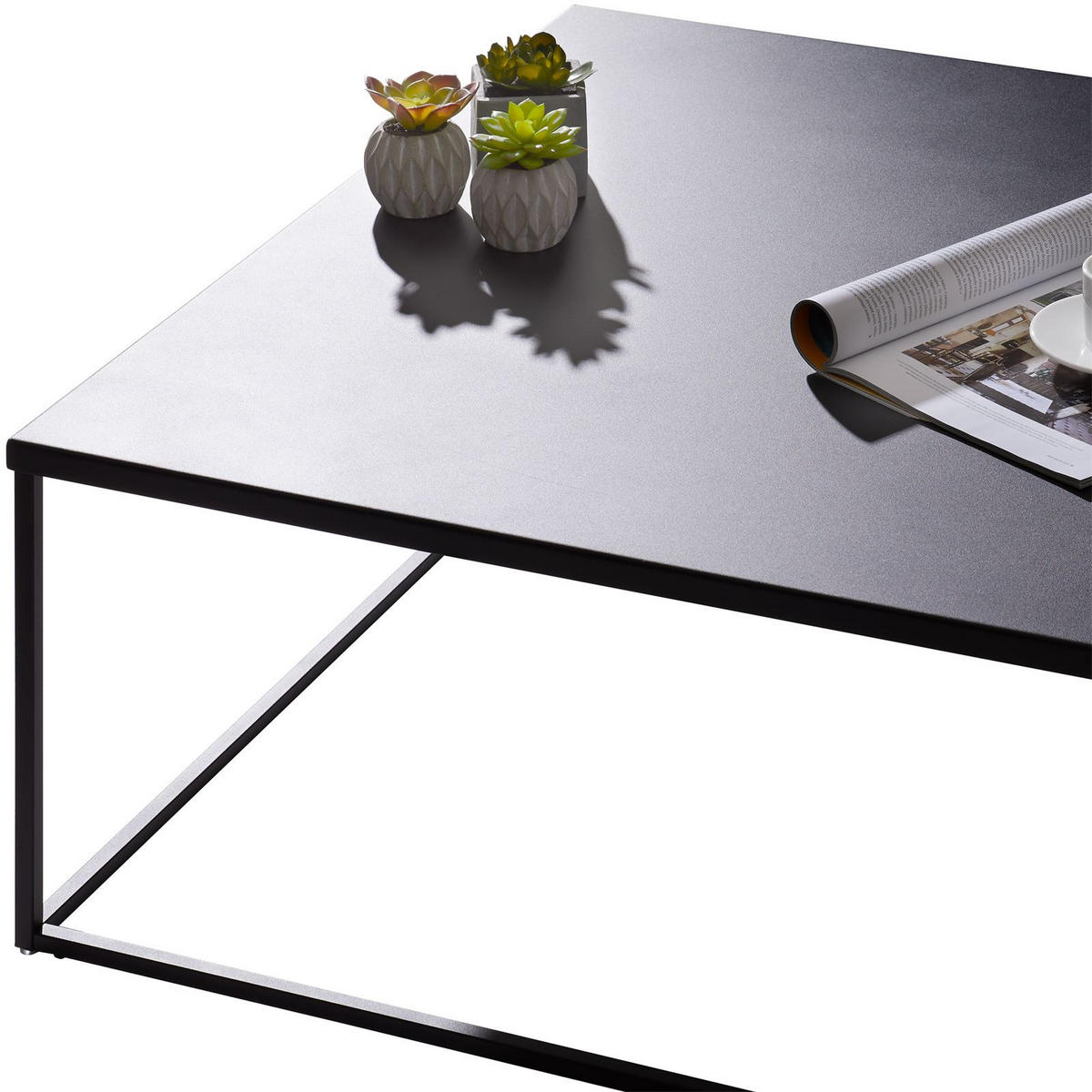 COUCHTISCH HILAR - Schwarz, Metall (80/80/35cm) - IDIMEX