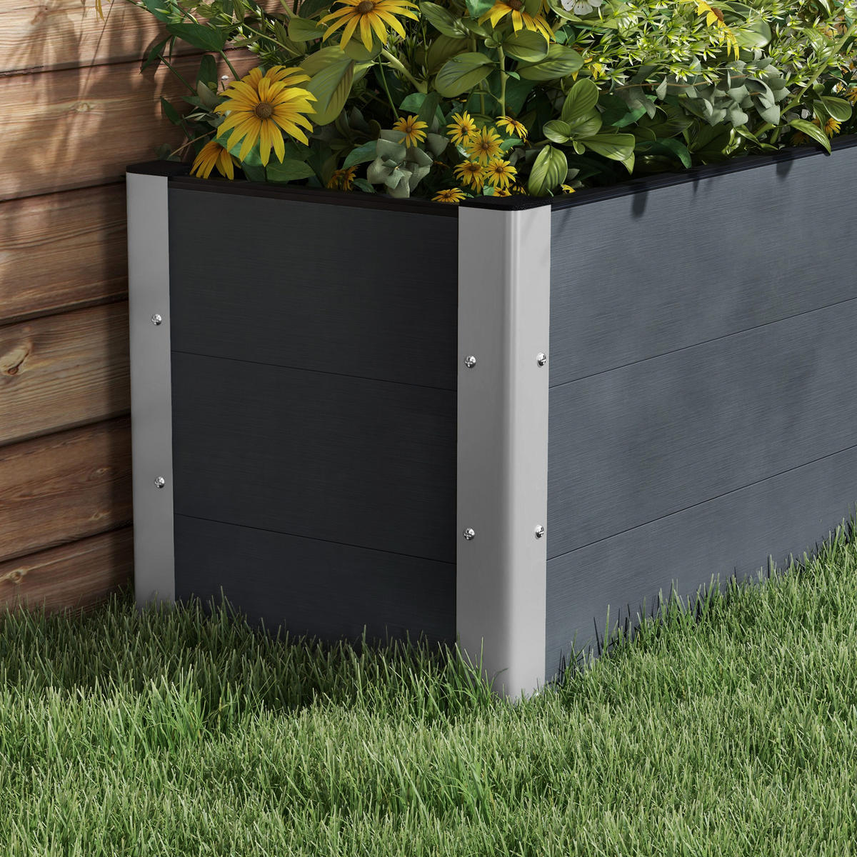 HOCHBEET 200x50x56 cm grau - Grau, Metall (200/56/50cm) - LEBENLANG