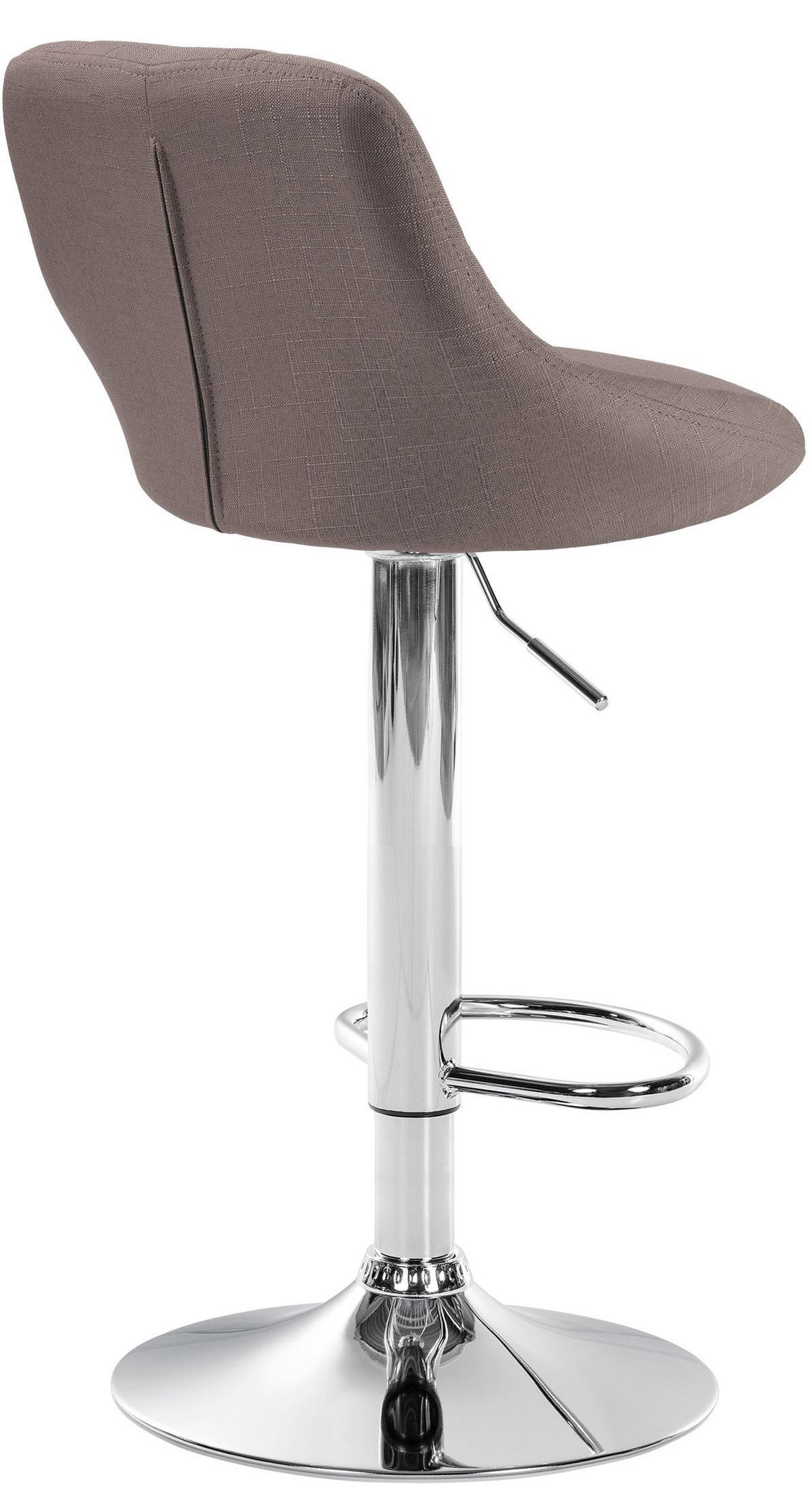 BARHOCKER Stoff taupe - Taupe/Chromfarben, Textil/Metall (46/83/49cm) - CLP