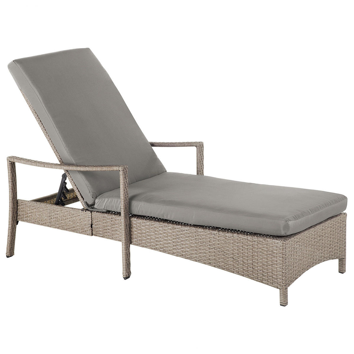 GARTENLIEGE grau Vasto - Grau, Kunststoff (63/96/158cm) - Beliani