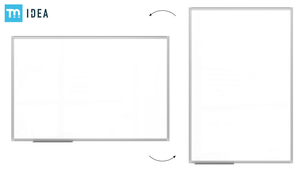 MAGNETISCHES Whiteboard 120x80 cm im Aluminiumrahmen - Reihe TM IDEA® Flex - Weiß, Metall (120/80/1.6cm) - ALLboards