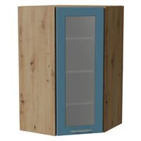 ECKHÄNGESCHRANK Bari W4S/10/60 RAL 5024 pastellblau (K5) / Eiche Artisan 60 / 60 / 96cm - Blau/Eiche Artisan, Holz/Holzwerkstoff (60/96/60cm) - Feldmann-Wohnen