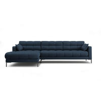 ECKSOFA links Mamaia aus strukturiertem Stoff blau 5 Sitzplätze - Blau, Textil (185/293cm) - Micadoni