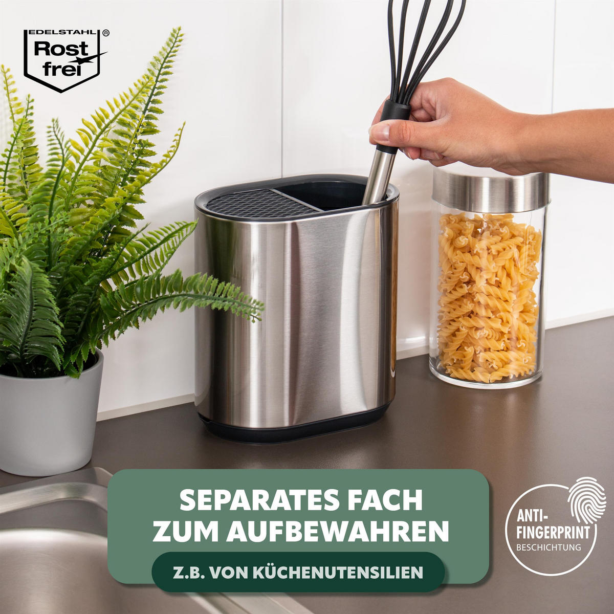 MESSERBLOCK, silber, ABS-Kunststoff, Edelstahl - Edelstahlfarben, Metall (18/19.4/11.5cm) - bremermann