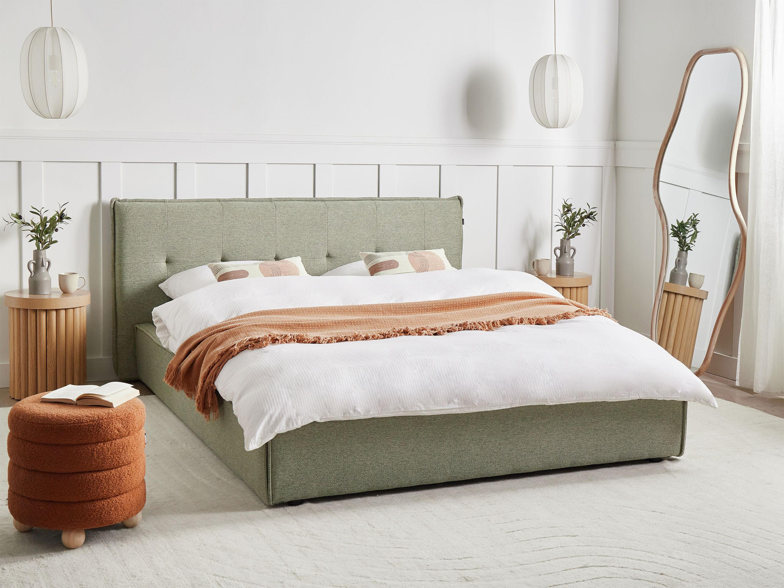 WASSERBETT 160x200 cm Grün Lestre - Grün, Textil (160/200cm) - Beliani