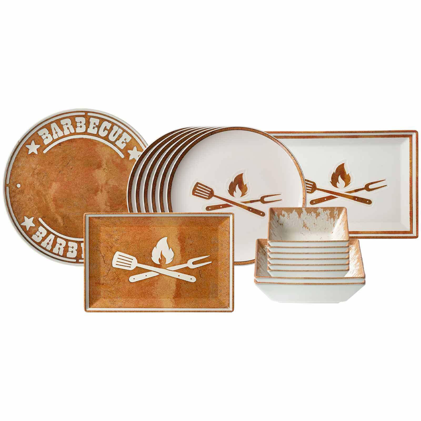 GRILLGESCHIRR-SET Rusty braun 17er Set - Braun, Keramik (1/1/1cm) - Ritzenhoff Breker