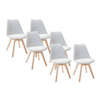 STUHL 6er-Set - Polypropylen & Buche - Hellgrau - JODY - Hellgrau, Kunststoff (57/82/49cm) - Vente-Unique