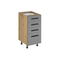 UNTERSCHRANK 40 cm – Nexa D40S4 – Beige / Push-to-Open Mechanismus - Beige, Holzwerkstoff (40/82/47cm) - ROYAL24_MARKT