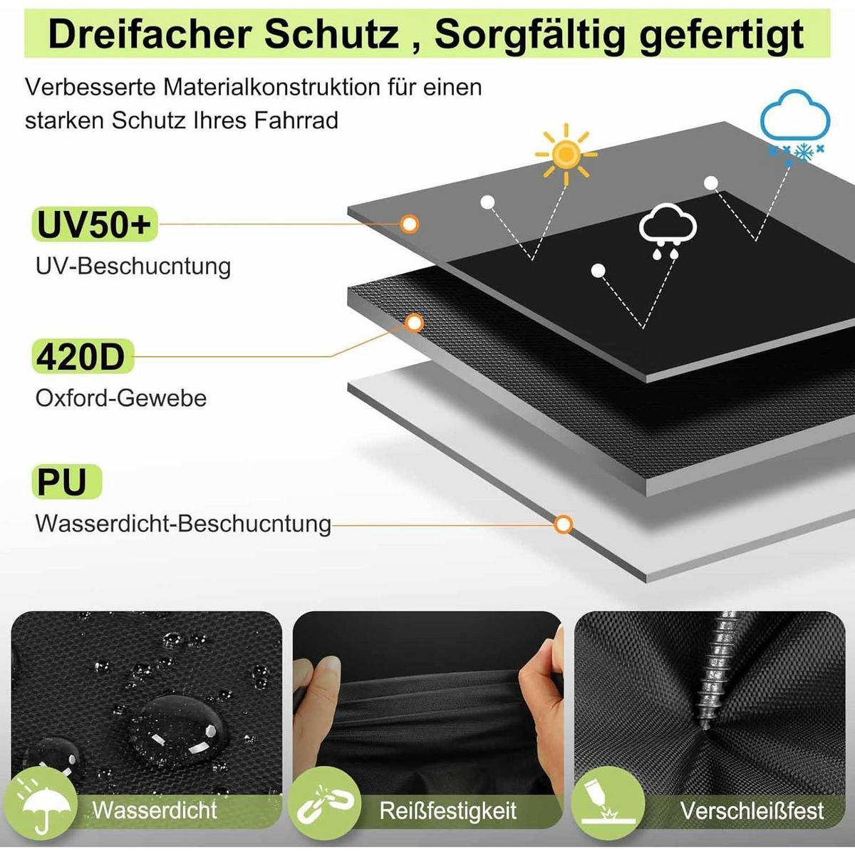 GRILLABDECKUNG 90 x 70 x 110 cm Wetterfest 420D Oxford Wasserdicht - Schwarz, Textil (70/110/90cm)