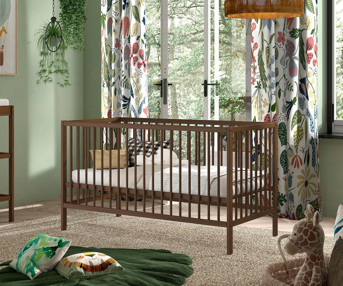GITTERBETT Keira zum Juniorbett umbaubar Buche massiv nussbaum - Nussbaumfarben, Holz (70/140cm) - 58aufmkessel