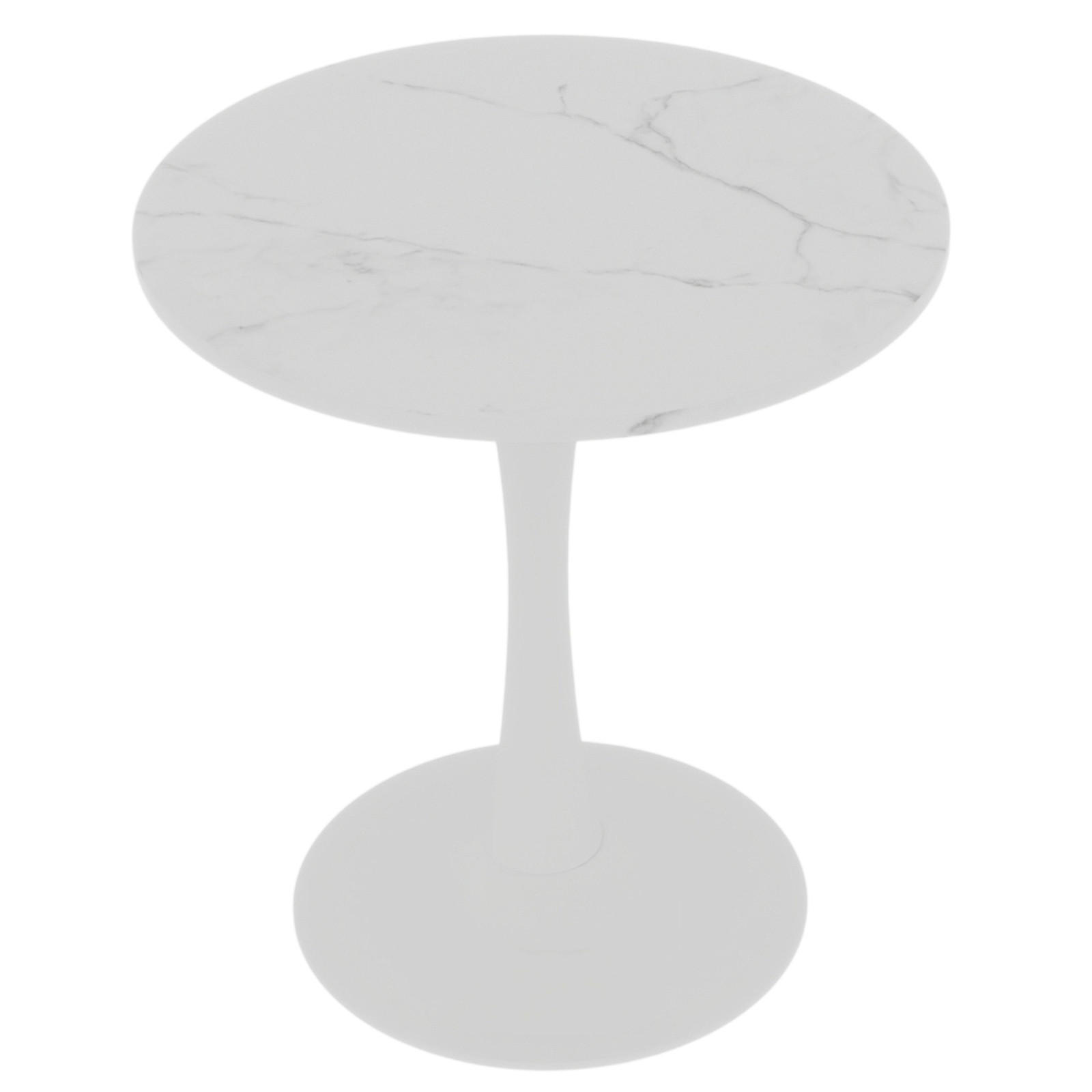 BARTISCH Ø70/75 cm mit Marmorplatte DE-39973 Weiß - Weiß, Metall (70/70/72cm) - ComfortXL