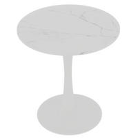 BARTISCH Ø70/75 cm mit Marmorplatte DE-39973 Weiß - Weiß, Metall (70/70/72cm) - ComfortXL