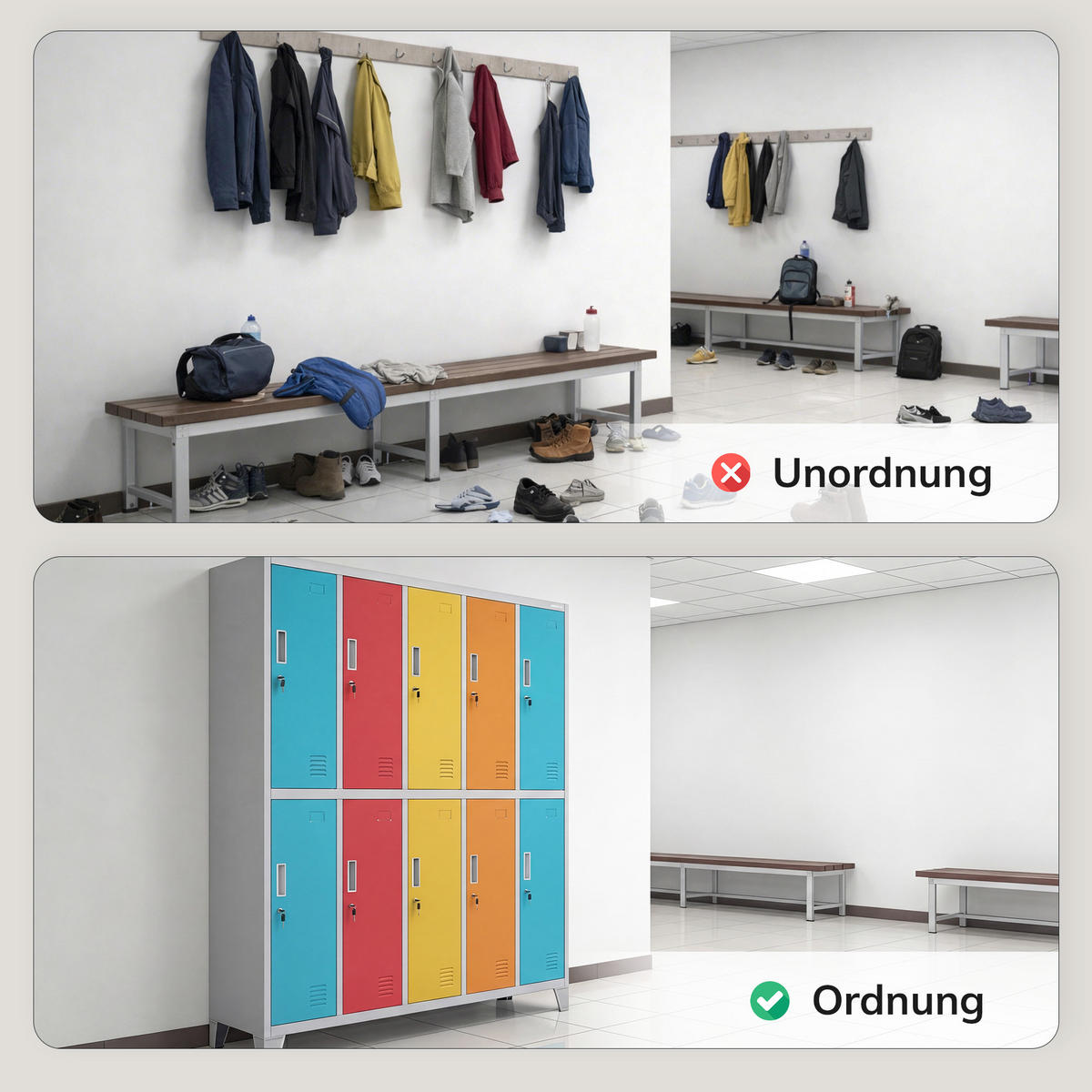 SCHLIESSFACHSCHRANK Bartek - Blau/Gelb, Metall (136/172/45cm)