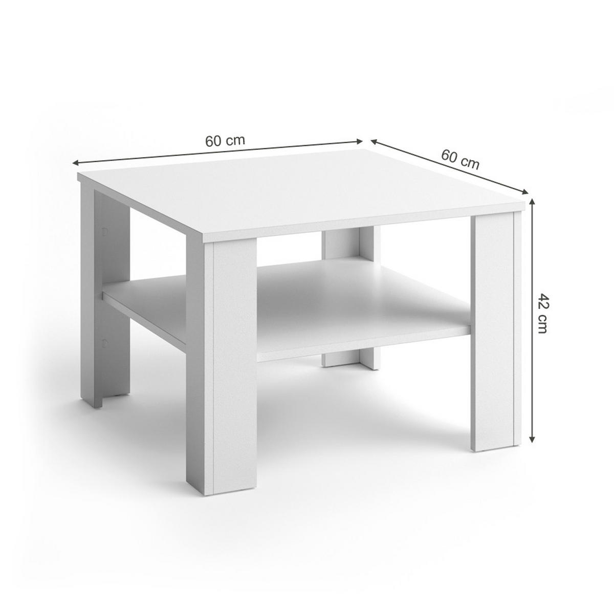 COUCHTISCH Homer Weiß 60 x 60 cm - Weiß, Holzwerkstoff (60/60/42cm) - Vicco