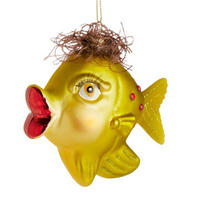 BAUMANHÄNGER Hang On Lockenfisch - Gelb, Glas (12/12/5cm) - Butlers