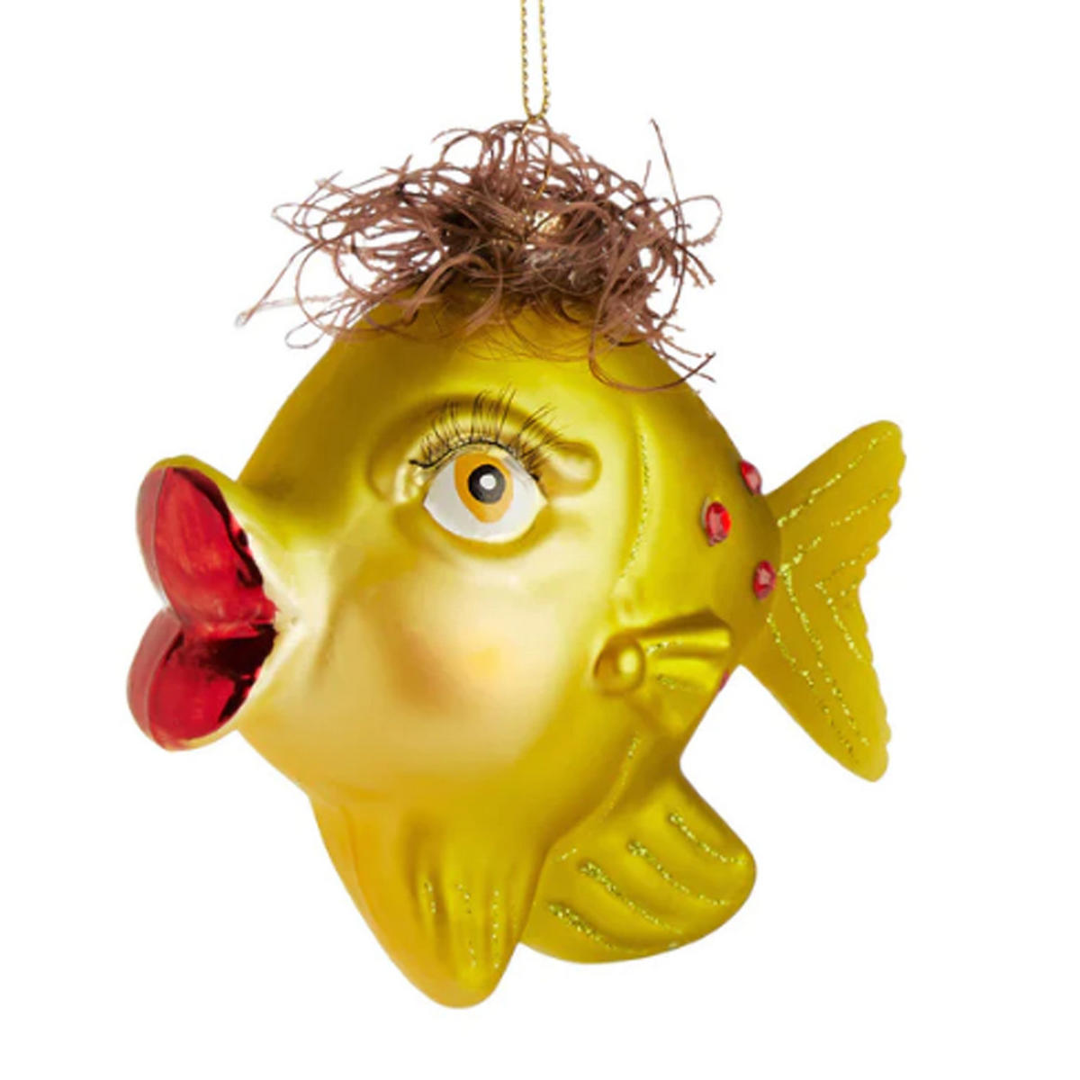 BAUMANHÄNGER Hang On Lockenfisch - Gelb, Glas (12/12/5cm) - Butlers