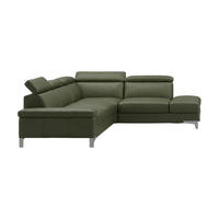 ECKSOFA Talisman Echtleder Olivgrün - Olivgrün, Leder/Metall (271/224cm)