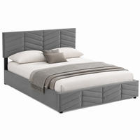 POLSTERBETT mit Bettkasten 140x200 cm Samt Grau - Grau, Metall (140/200cm) - Meubliv