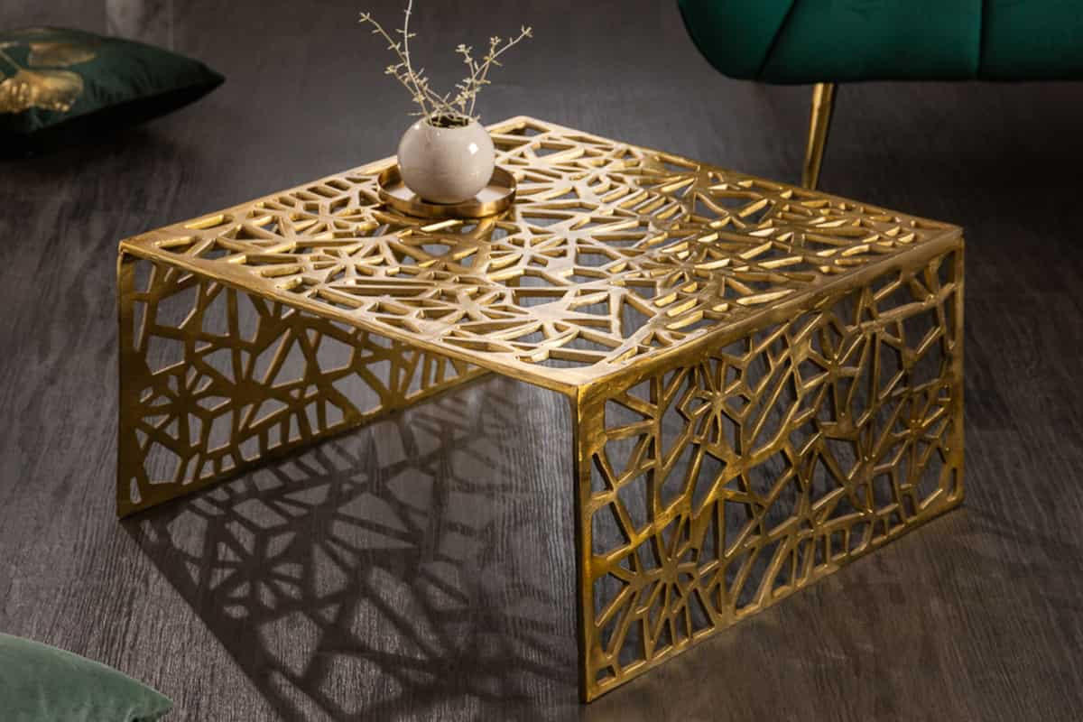 COUCHTISCH ABSTRACT rechteckig Gold 60cm - Goldfarben, Metall (60/60/31cm) - riess-ambiente