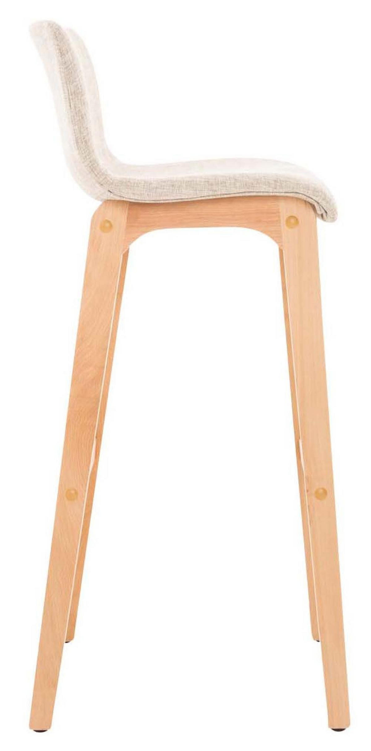 BARHOCKER 2er Set Stoff creme - Eukalyptusholzfarben/Creme, Holz/Textil (41/101/46cm) - CLP