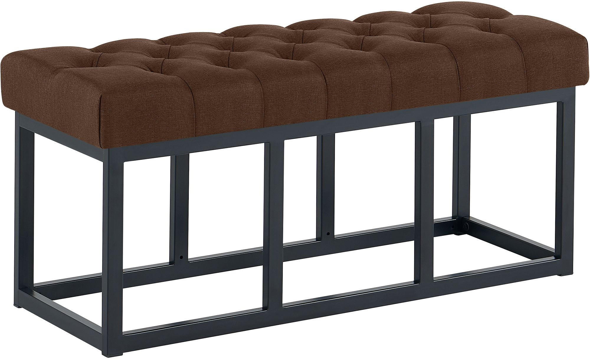 SITZBANK 100/38 cm Stoff Braun - Schwarz/Braun, Textil/Metall (100/46/38cm) - CLP