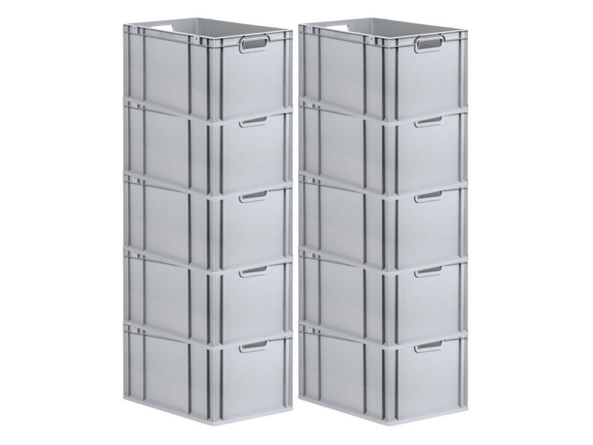 EUROBOX Nextgen Economy Griffe Offen 32x40x60cm 65 Liter - Grau, Kunststoff (40/32/60cm) - PROREGAL