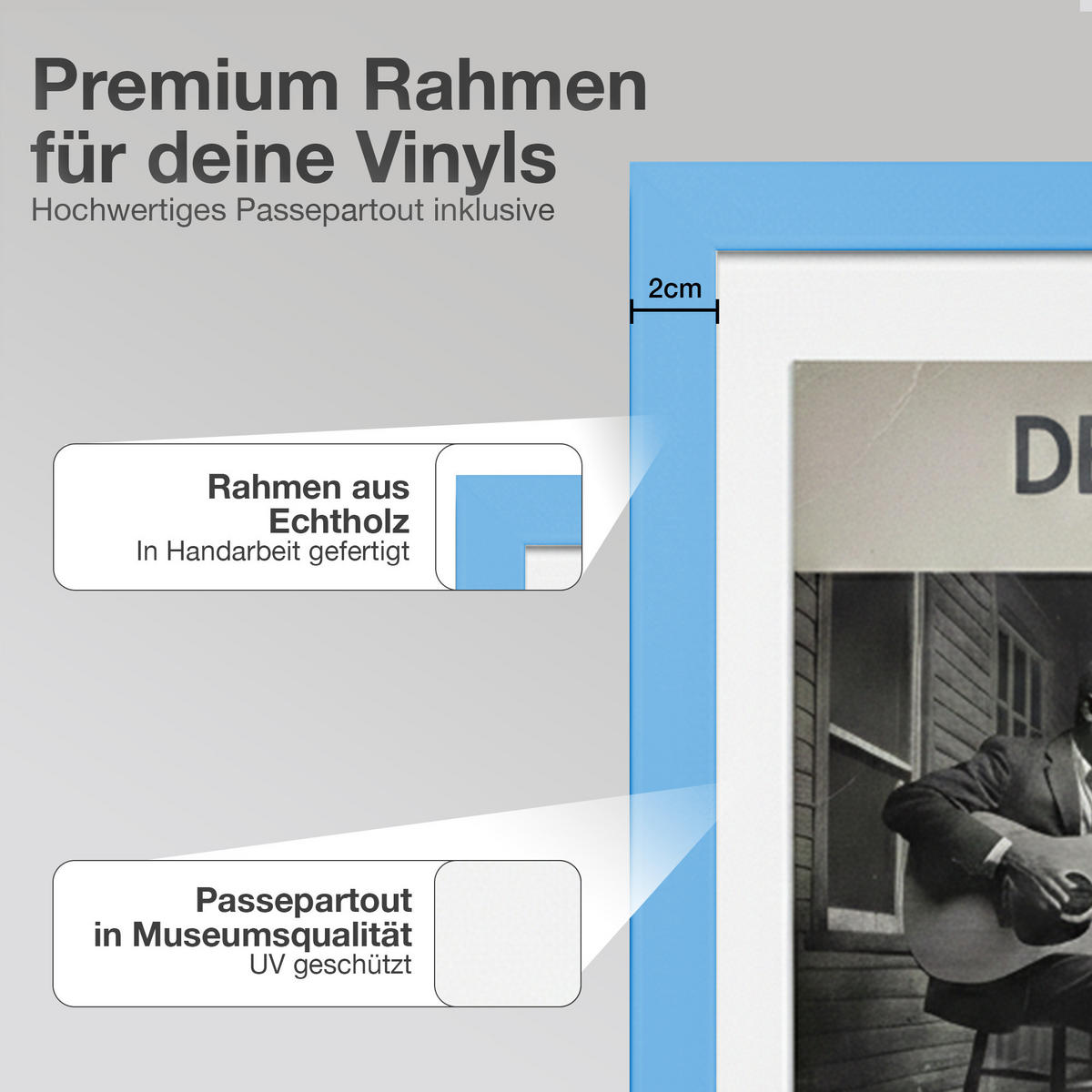 SCHALLPLATTEN BILDERRAHMEN 40/60 2er Set - Hellblau, Holz (60/40cm) - K-Möbel